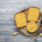 Peanut butter sandwiches or toasts with raspberry jam.